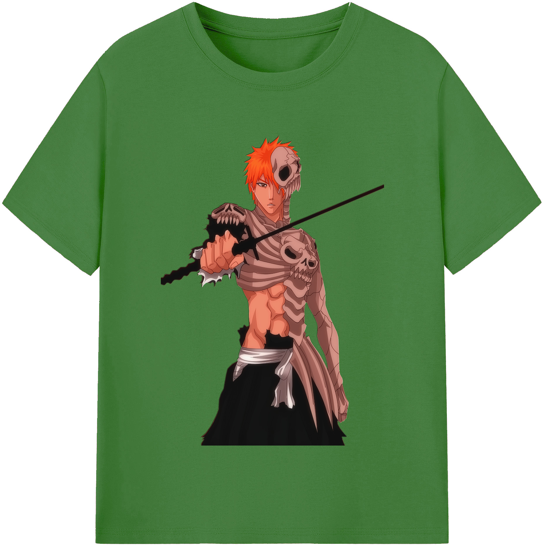 （画像用） ブリーチ 黒崎一護（くろさき いちご）BLEACH Kurosaki Ichigo レディースカジュアルプリントTシャツ（綿100％）